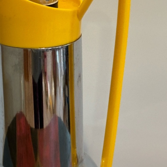 Vintage Studio Nova Japan Yellow Chrome Thermos Hot Cold  12" Tall - Picture 7 of 12